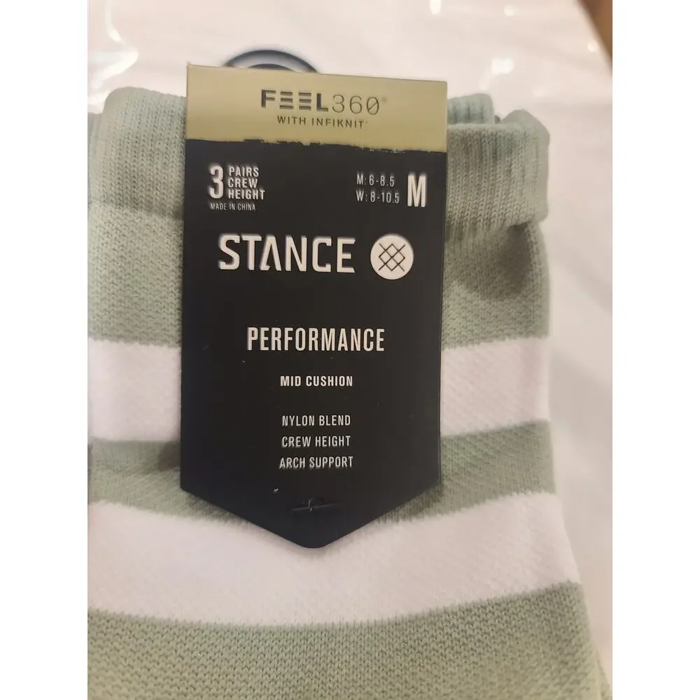 NWT Stance Franchise Assorted 3-Pack Crew Socks - MEDIUM - womens 8 - 10.5
